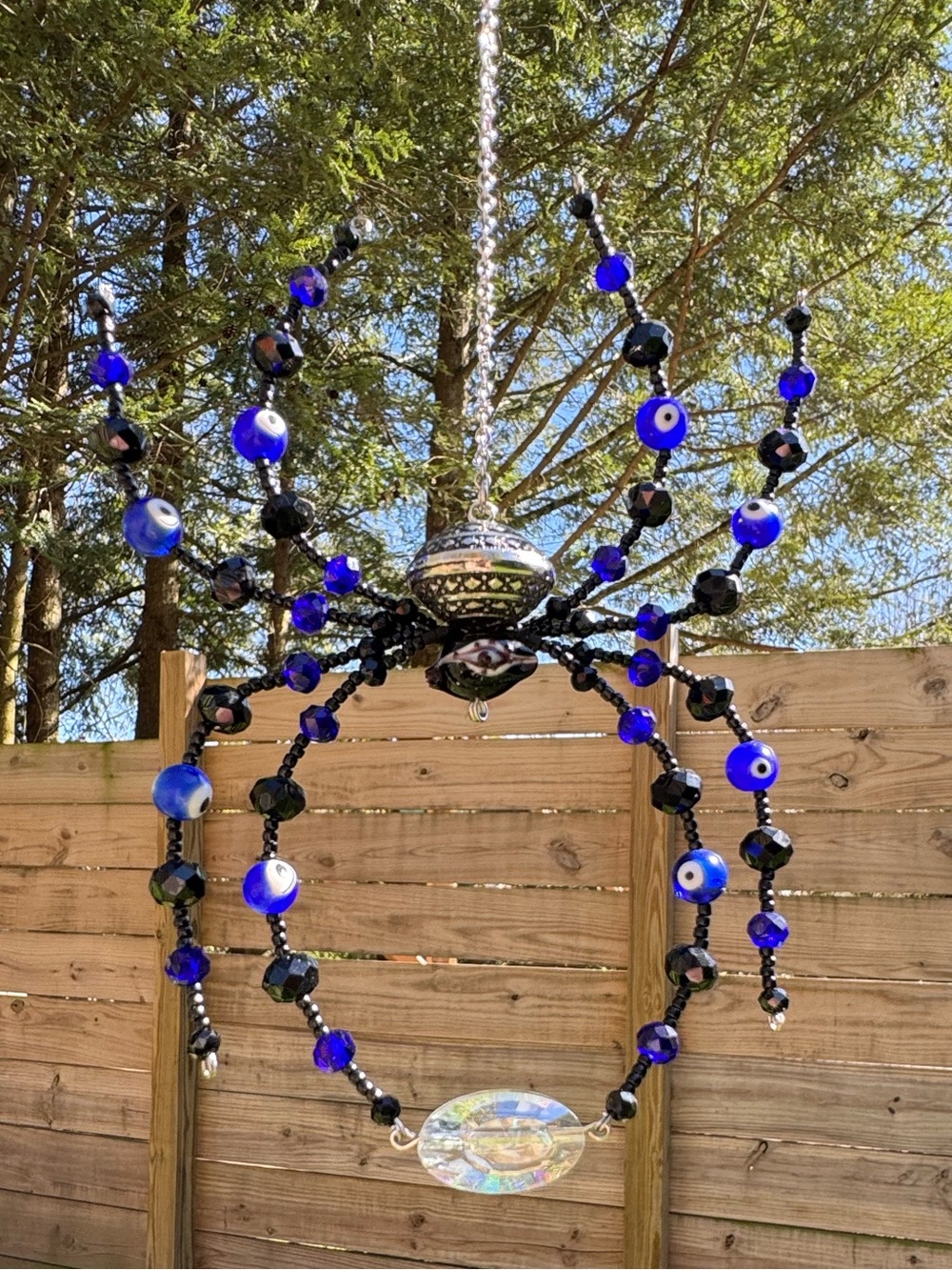 Evil Eye 🧿 Protection Beaded Spider 🕷️ Suncatcher Rainbow Maker Prism